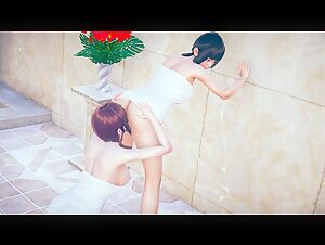 Chinese Luxury Bathroom Lesbian Sex POV Pussy Lick