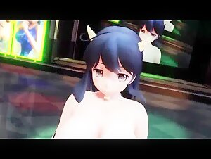 MMD R18 KanColle Hibiki and Tide are Cow Costumes Cake Face 3D Hentai