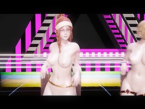 [MMD] BLACKPINK - forever Young Nude Vers. Ahri Akali Evelynn Kaisa 3D Erotic Dance
