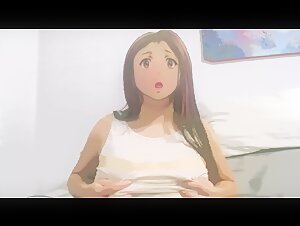 Anime Girl Plays with Tits