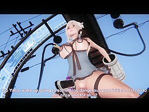 Horny Nier-Automata Kaine-Girl on Dildo Vibrator Machine Tied up Fucked best 3D 2B Sex Compilations