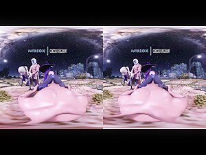 Genshin Impact - Mona & Fischl Moolight Orgy [UNCENSORED VR HENTAI R-18 MMD]