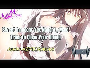 ASMR Ecchi - Sweet yet Naughty Maid tries to Clean, but you have other Ideas! Audio Roleplay