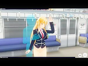 [CM3D2] - Sword Art Online Hentai, Asuna Yuuki Fucked on Train