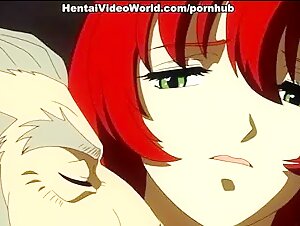 Rough Hentai Fuck with Redhead from behind
